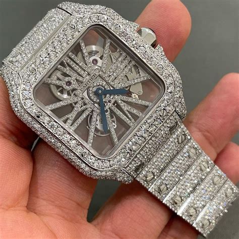 cartier skeleton watch price|iced out cartier watch price.